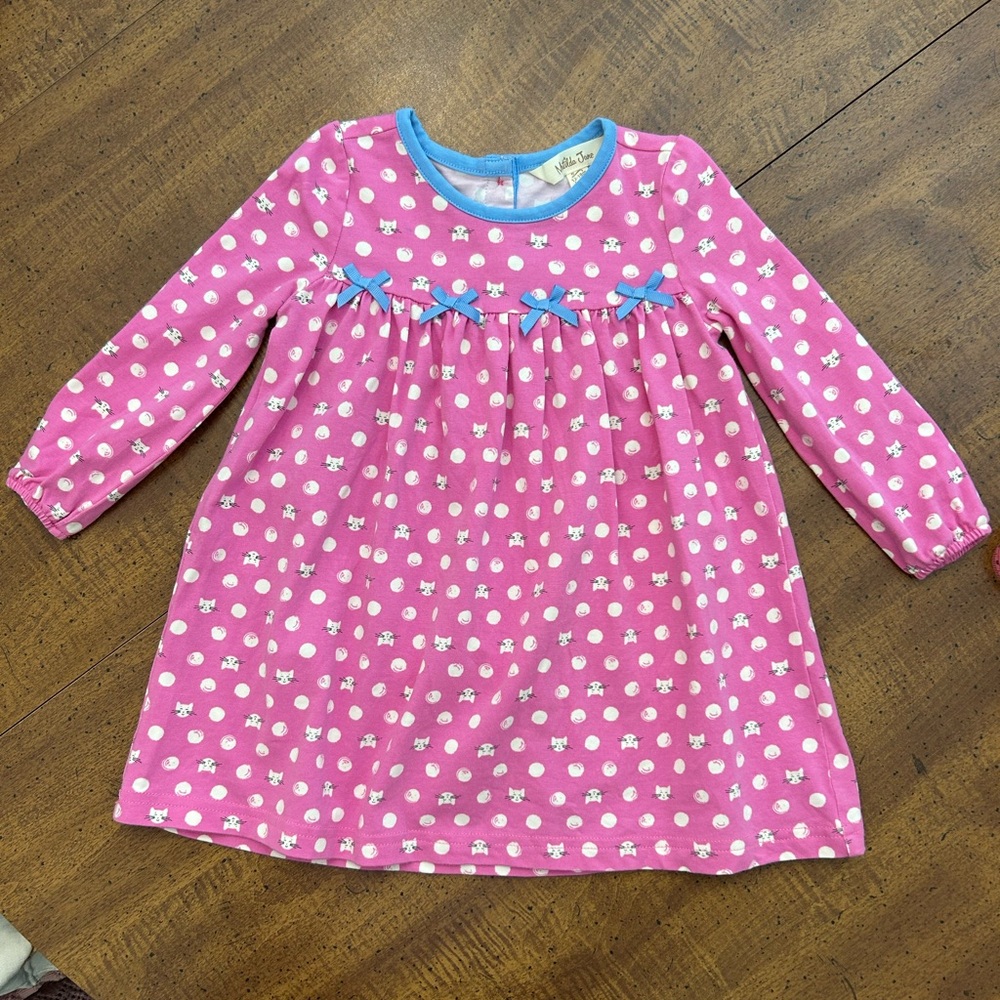 Matilda Jane Cat Dress Pink Long Sleeve Toddler Girls 12-18 Months
